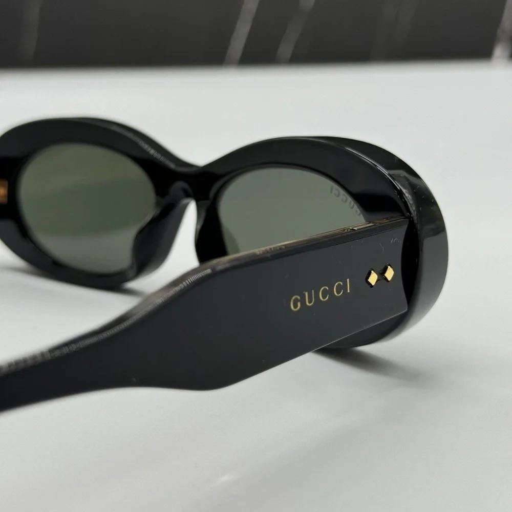 NEW GG1527S 001 GUCCI BLACK GREY OVAL WOMEN GUCCI SUNGLASSES - Picture 8 of 12